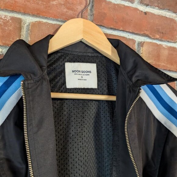 Noon Goons Black/ Blue Stripes Bomber Varsity Rave Jacket Unisex Size Small - Picture 4 of 9
